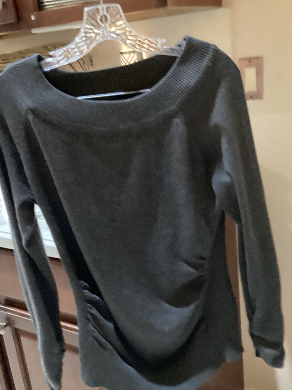 Apostrophe Dark Gray Scoop Neck Sweater